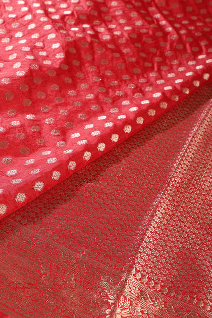 Red Cotton Silk Zari Woven Saree
