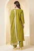 Green Silk Embroidered Suit Set