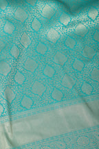 Teal Soft Silk Zari Woven Saree