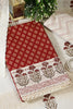 Maroon Cotton Woven And Lace Work Unstitched Suit Material