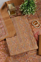 Fawn Color Pashmina Digital Printed Unstitched Suit Material