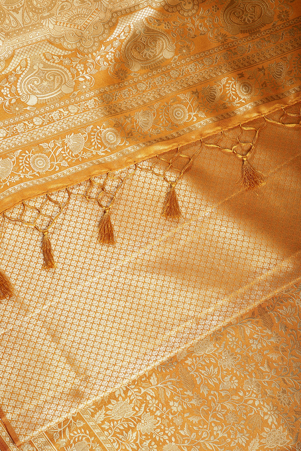 Mustard Colour South Silk Heavy Woven Saree