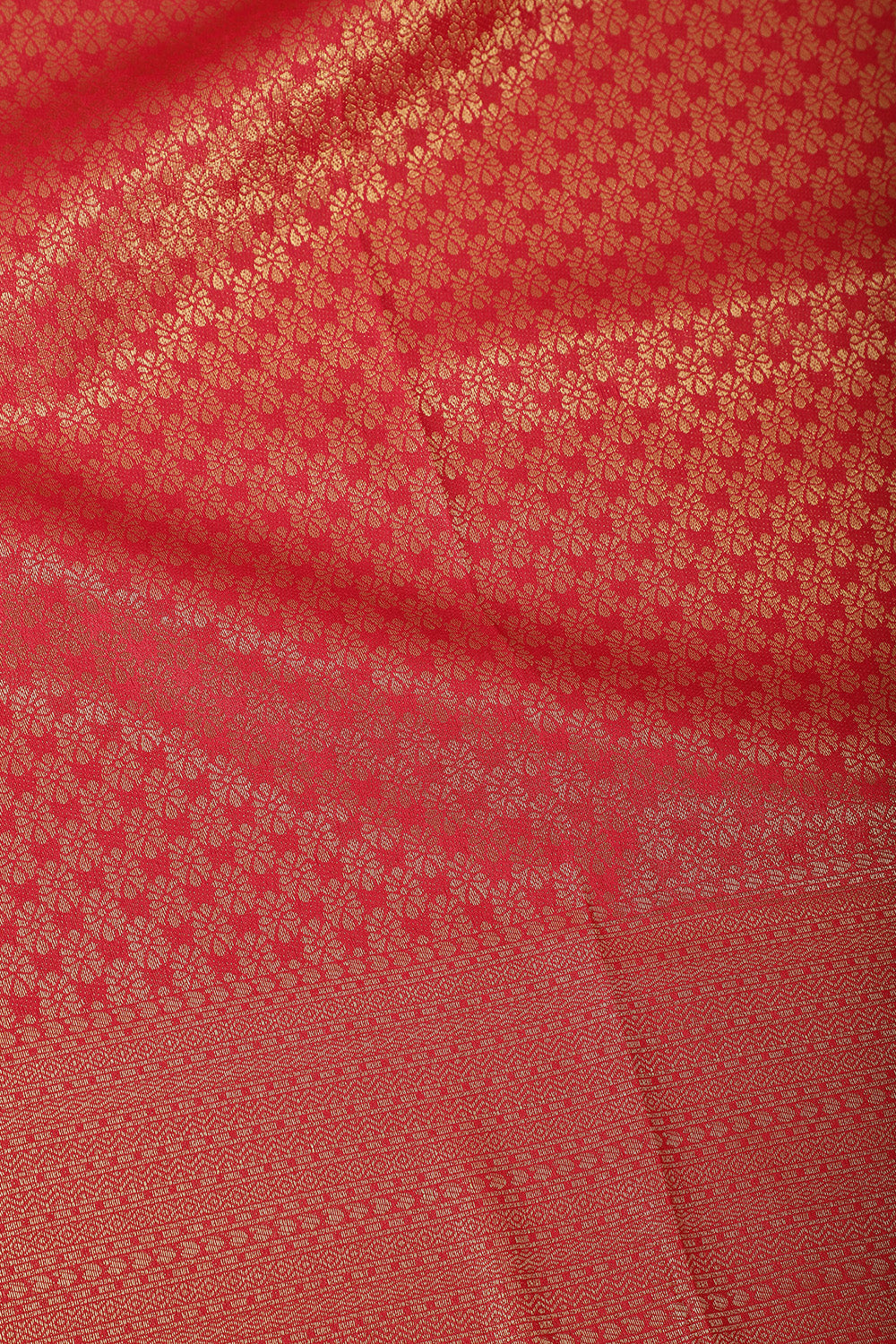 Cardinal Red South Silk Zari Woven Saree