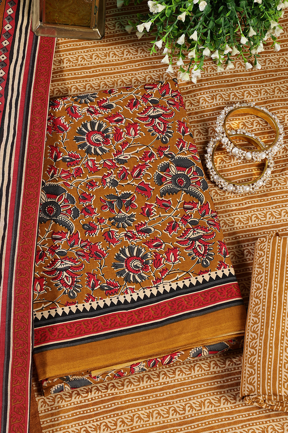 Mustard Cambric Cotton Unstitched Suit Material