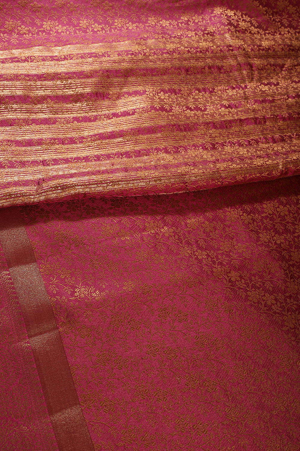 Wine Color Silk Floral Resham & Zari Woven Saree