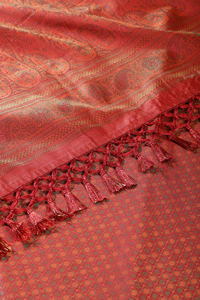 Maroon Cotton Silk Resham & Zari Woven Saree