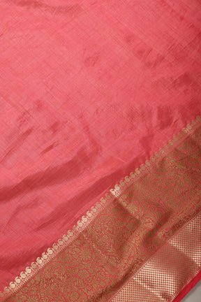 Peach Woven Cotton Silk Saree