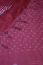 Maroon Organza Silk Printed Saree