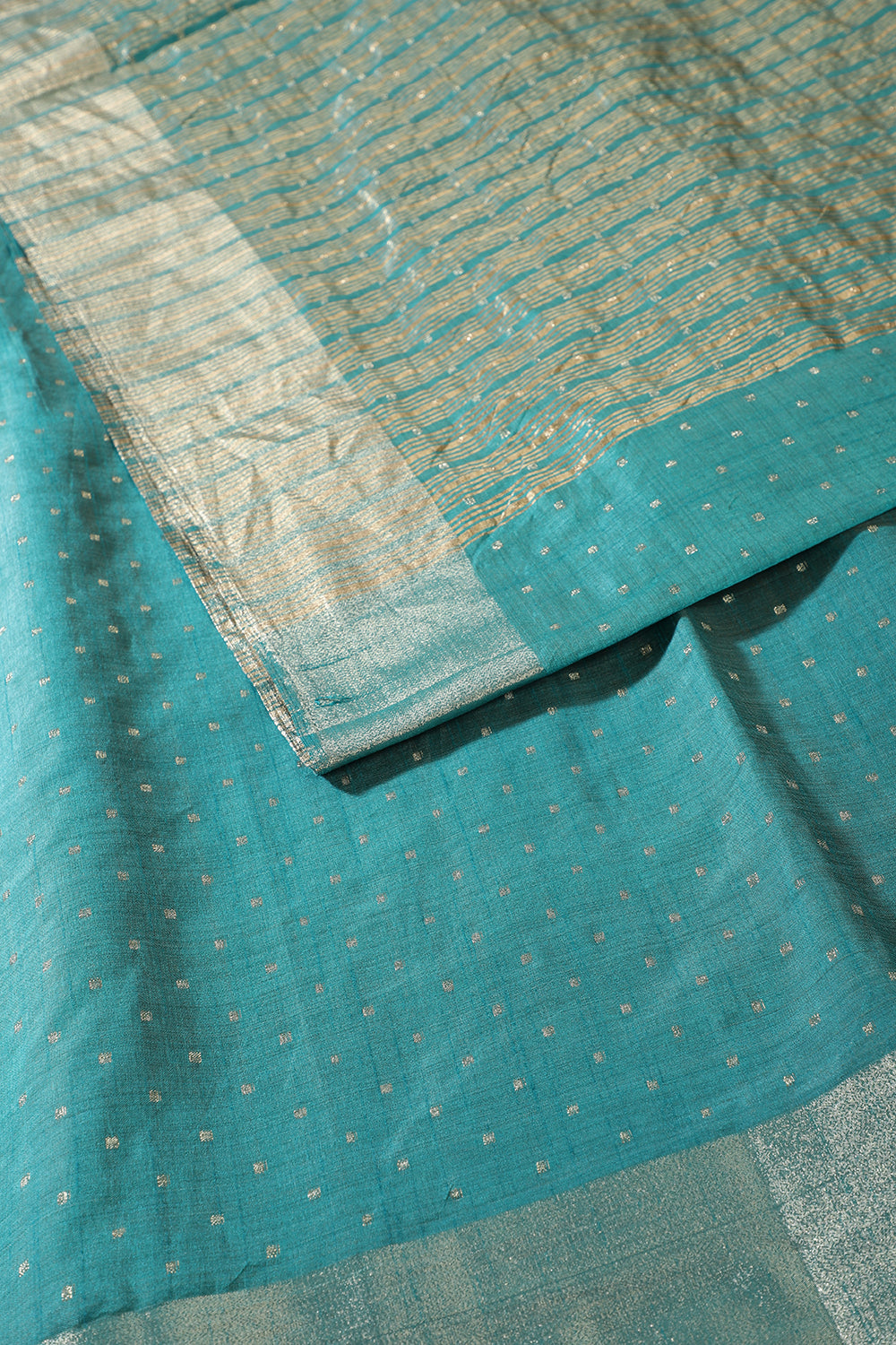 Teal Zari Woven Silk Saree