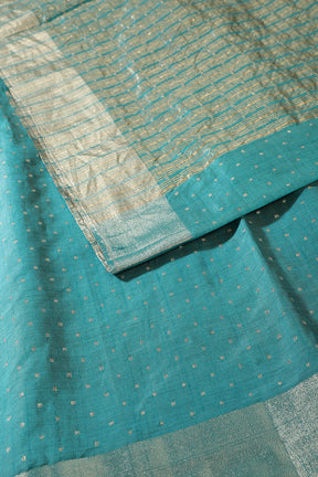 Teal Zari Woven Silk Saree