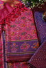 Fuchsia Crepe Silk Woven Embroidered Unstitched Suit Fabric