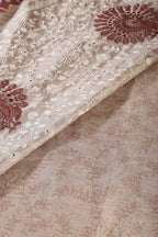 Maroon Tussar Silk Printed Saree