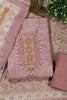 Dusty Pink Cotton Resham Embroidered Unstitched Suit