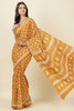 Mustard Cotton Dhabu Printed Saree
