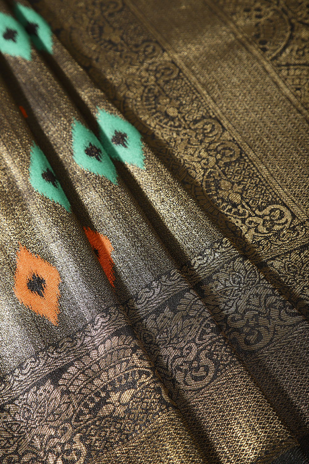 Black Color Silk Resham and Zari Woven Saree