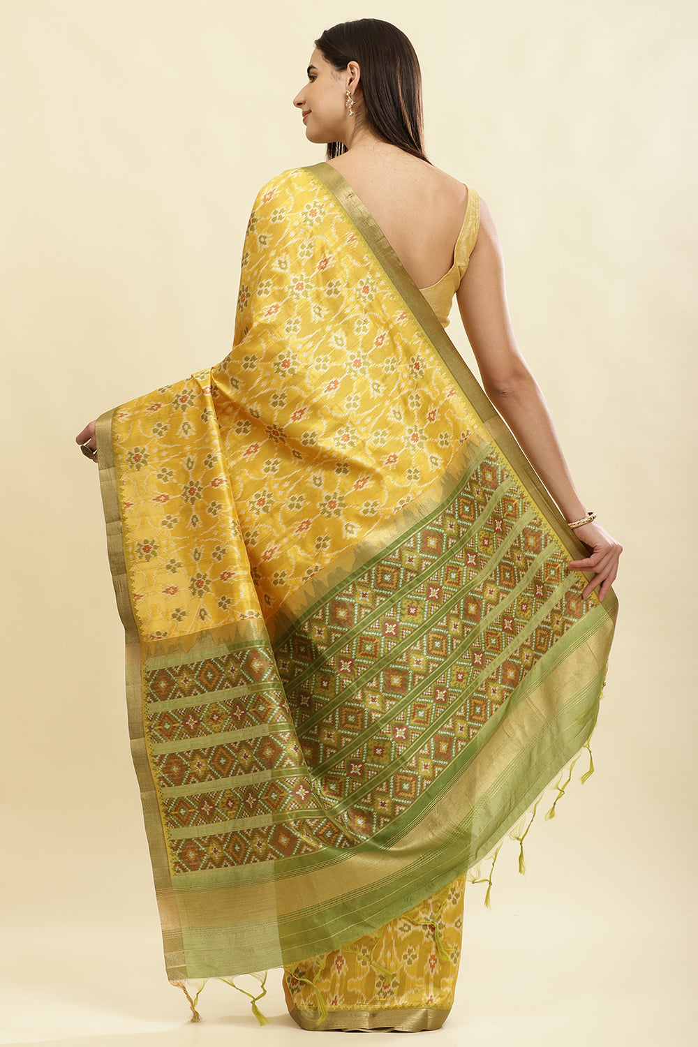Mustard Cotton Silk Resham Woven Saree