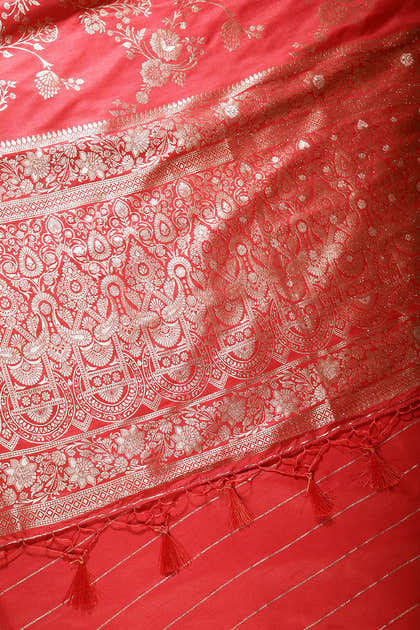 Red Color Art Silk Zari Woven Saree