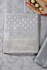 Grey Silk Zari Woven Unstitched Suit Fabric