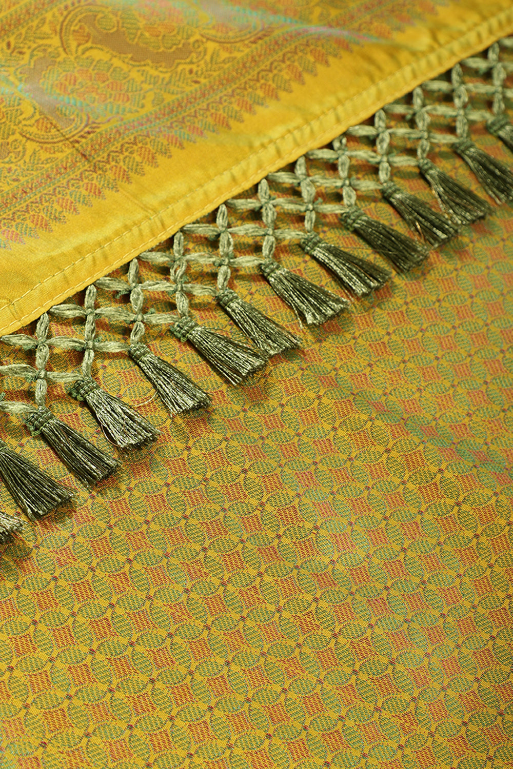 Green Color Cotton Silk Resham & Zari Woven Saree