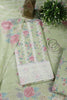 Green Color Cotton Flower Printed and Lace Work Unstitched Suit Fabric