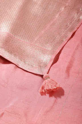 Pink Colour Zari Woven Silk Saree