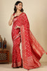 Red Color Banarasi Woven Tussar Silk Saree