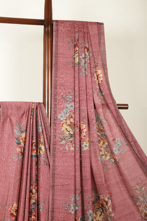 Dusty Pink Jacquard Silk Lasa Printed Saree