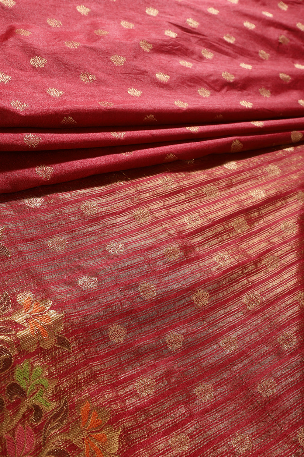 Maroon Color Silk Resham & Zari Woven Saree
