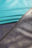 Turquoise & Navy Dual Toned Soft Silk Zari Woven Saree