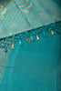 Teal Floral Zaal Woven Silk Banarasi Saree