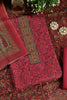 Cranberry Color Pashmina Digital Printed Unstitched Suit Fabric