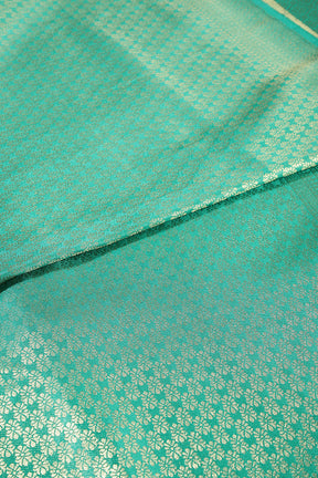 Teal Green Color South Silk Zari Woven Saree