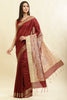 Maroon Color Cotton Silk Madhubani Print Saree
