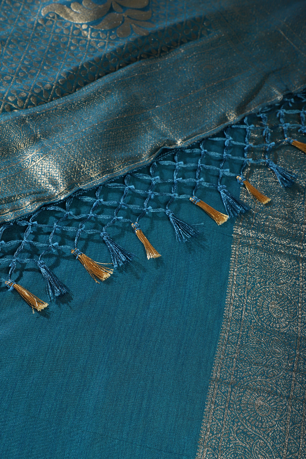 Blue Floral Zaal Woven Silk Banarasi Saree