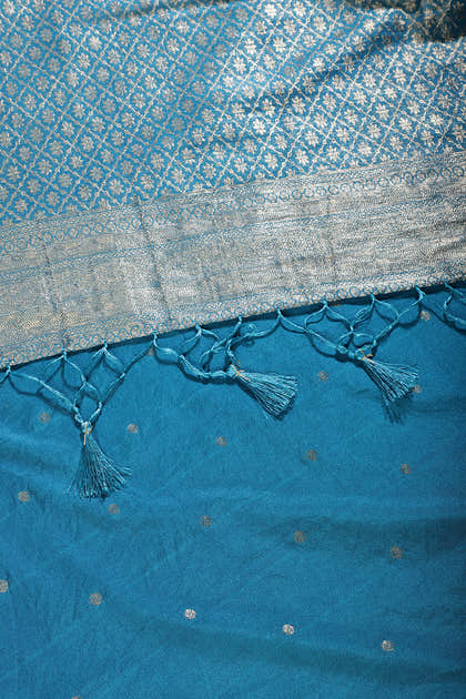 Blue Lightweight Banarasi Silk Weaving Saree