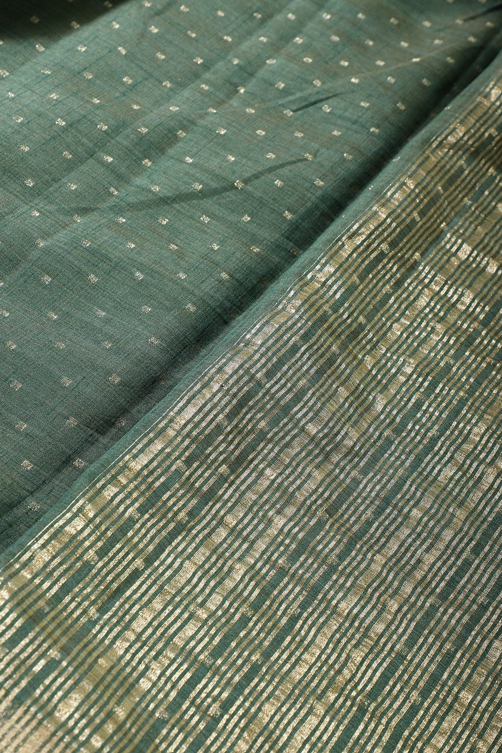 Lunar Green Zari Woven Silk Saree