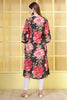 Black Cotton Floral Printed Kurta