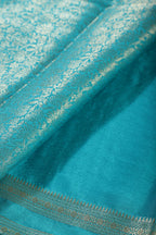Teal Floral Zaal Zari Woven Crepe Silk Saree