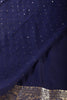 Navy Chinon Crepe Swaroski Work Saree