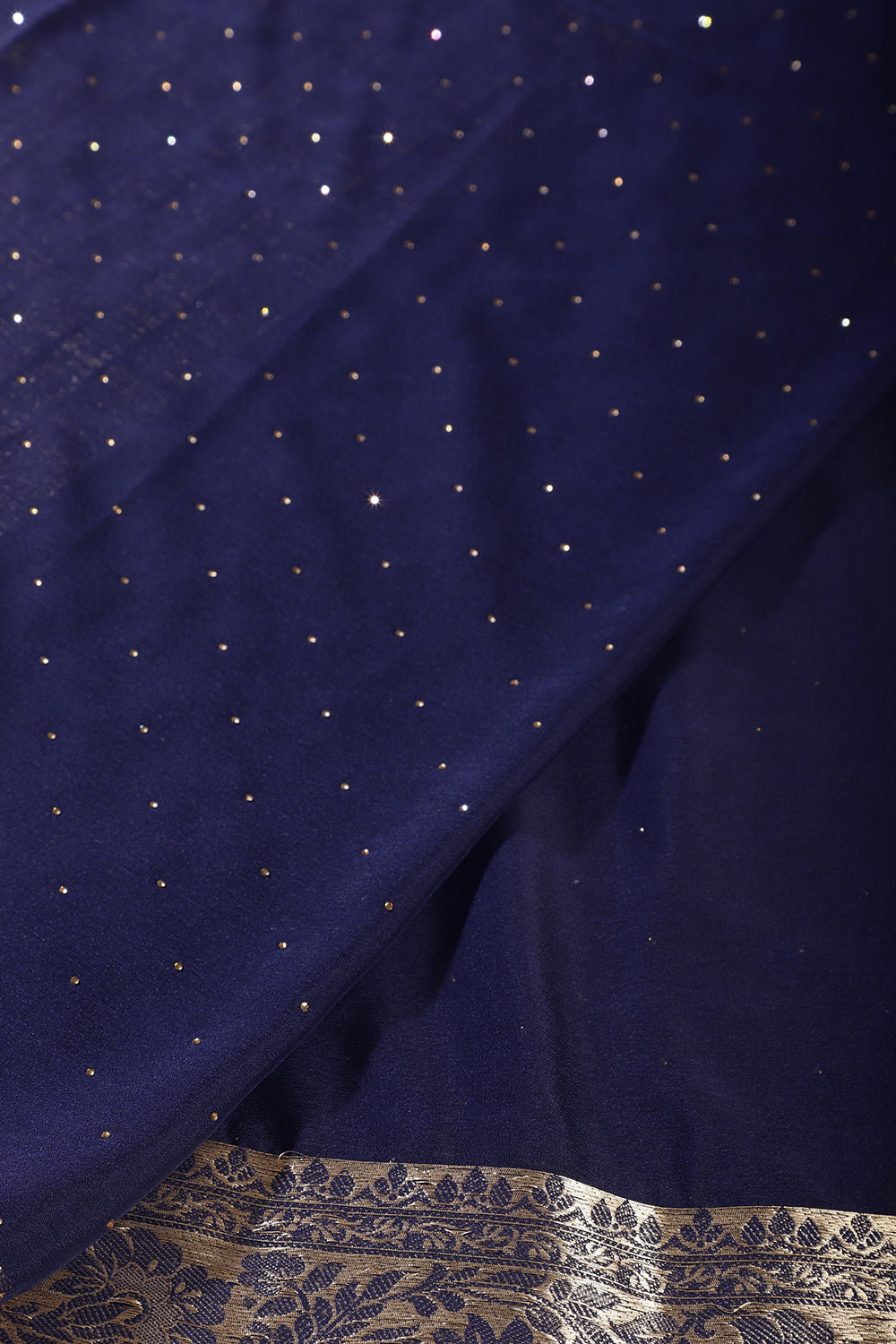 Navy Chinon Crepe Swaroski Work Saree