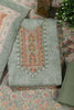 Green Cotton Resham Embroidered Unstitched Suit