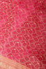 Magenta & Red Dual Toned Silk Floral Jal Woven Saree