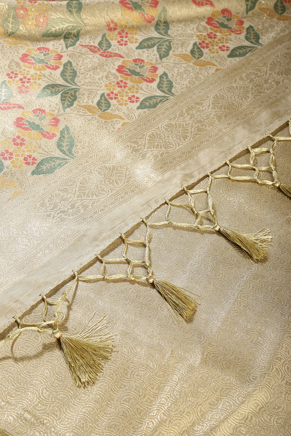 Beige Color South Soft Silk Woven Saree