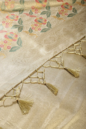 Beige Color South Soft Silk Woven Saree