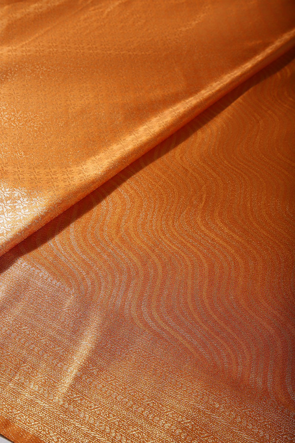 Brown Rust Colour Soft Silk Leheria Zari Woven Saree