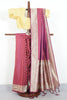 Wine Silk Zari Woven And Swaroski Work Saree
