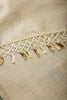 Beige & Turquoise Color Chanderi Cotton Zari Woven Saree