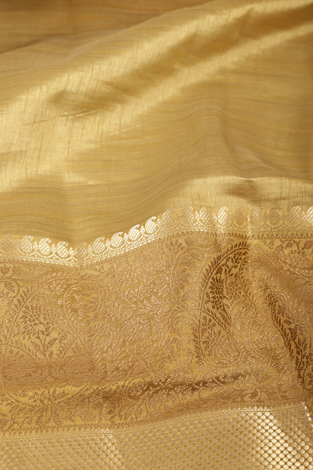 Golden Woven Cotton Silk Saree