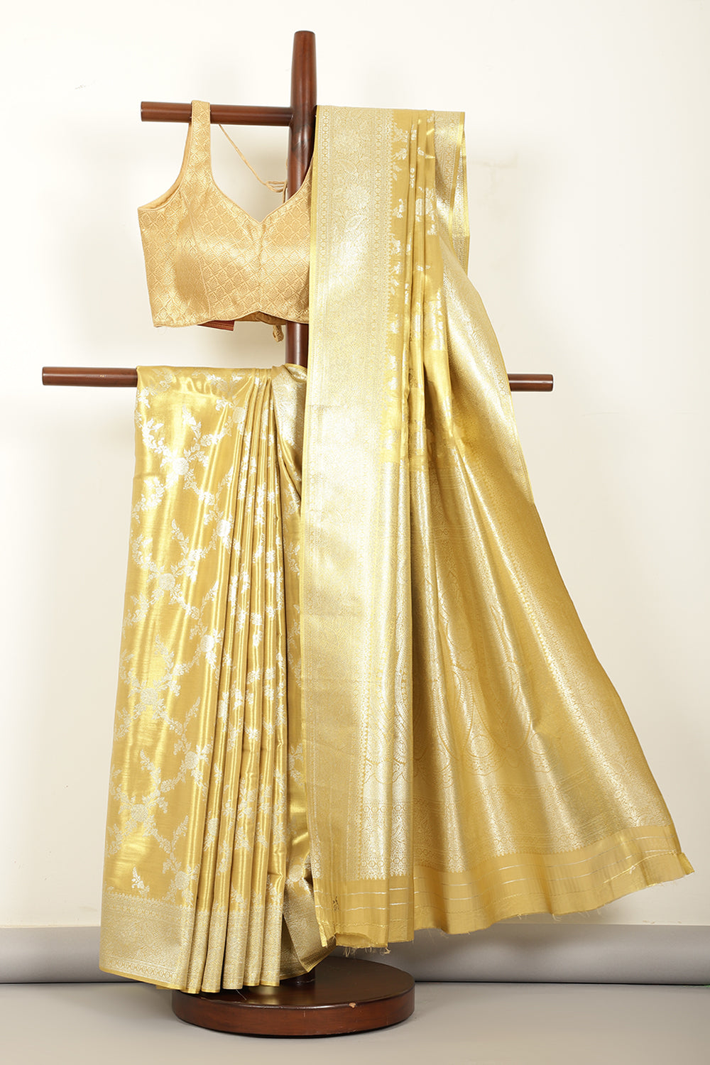 Gold Silk Banarsi Woven Saree