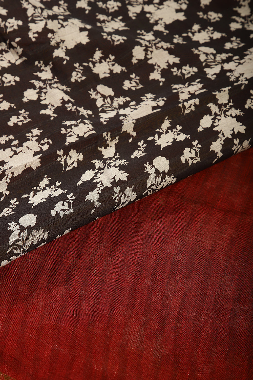 Black Color Printed Cotton Saree with Zari Border